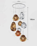 Axyaa Glass Pendant Light: Modern, LED, Creative Chandelier