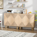 Tribesigns Natural Wood Buffet Cabinet, 59" Freestanding Sideboard by Axyaa