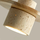 Axyaa LED Pendant Light Wood Wabi Sabi Hanging Lamp Yellow Travertine Luminaire