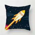 Cartoon Spacecraft Astronaut Rocket Pillowcase for Home Decor - Axyaa
