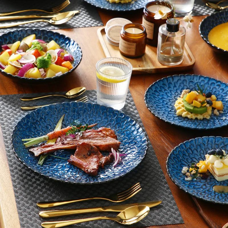 Axya Chrys Textured Ceramic Dinnerware Set for 6/12 - Service for 6/12