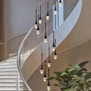 Axyaa Crystal Chandelier Stair Pendant Lamp Living Room Lighting