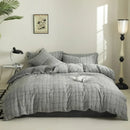 Axyaa Jacquard Cotton Washed Bedding Set | Solid Color Simple Design