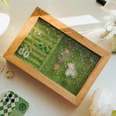 Axya Glass Dust Clamshell Jewelry Set in Solid Wood Storage Box