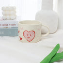 Axyaa 10oz Heart Pattern Ceramic Coffee Mug with Handle, Unique Design, Lovely Gift