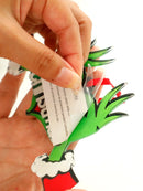 Axyaa Christmas Acrylic Ornaments Green Hands & Red Heart Festive Decor