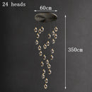 Axyaa Crystal Stair Chandelier: Modern LED Ceiling Light for Living Room