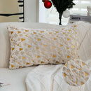 Axyaa Snowflake Elk Foil Print Cushion Cover - Soft Plush Xmas Throw Pillow