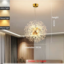 Axyaa Crystal Dandelion LED Chandelier: Modern Firefly Spark Ball Pendant Lamp