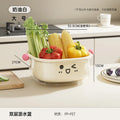 Axyaa 2-Layer Drain Basket Organizer - Large Capacity Multifunctional Fruit & Vegetable Holder