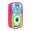 Axyaa Monsters Mike and Sullivan Double Layer Pencil Case for School and Makeup