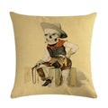 Axyaa Halloween Skull Linen Pillowcase 45*45cm