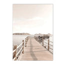 Axyaa Coastal Art Print Boat Bridge Poster Nordic Wall Decor for Living Room