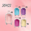 Axyaa Mini Clear Suitcase Storage Box for Candy, Jewelry & False Eyelashes