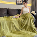 Axyaa Sherpa Chenille Knit Blanket - Soft Handmade Throw for Bed, Sofa, Couch