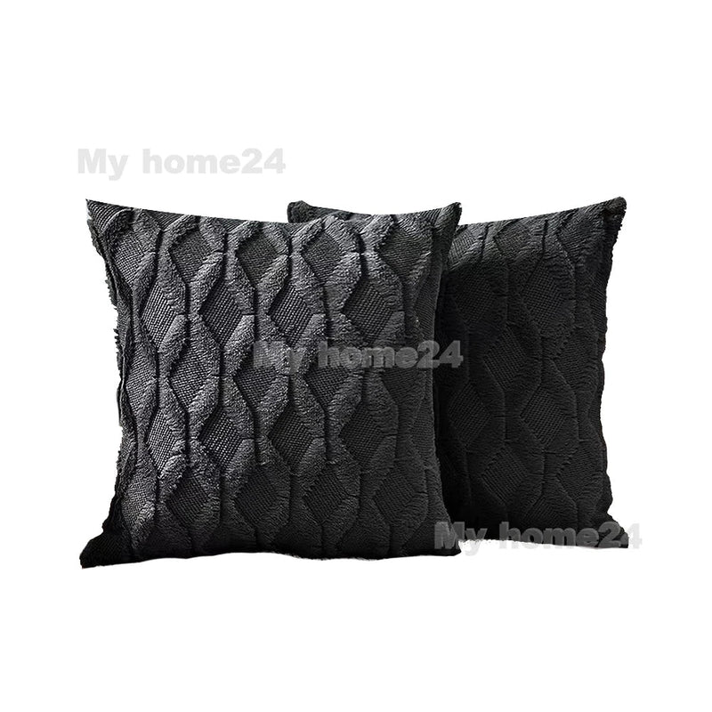 Pink Retro Fluffy Soft Throw Pillowcover 45x45 by Axyaa