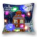 Christmas Santa LED Light Pillowcase for Home Decor, 45x45cm - Axyaa