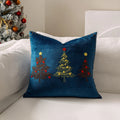 Axyaa Christmas Tree Embroidered Short Plush Pillowcase - Festive Living Room Decor