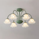 Axyaa Orchid Wind Chime Chandelier - Romantic Floral Pendant Lamp for Living Room