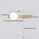 Axyaa Wabi Sabi LED Wall Sconce with Pull Chain Switch and Yellow Travertine Stone