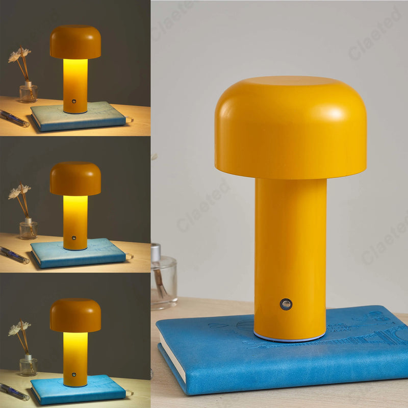 Axyaa Mushroom Table Lamp: Cordless Touch Rechargeable Night Light