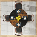Axyaa 47" Round Dining Table with Storage Shelf, Wood Kitchen Table for 4