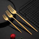 Axyaa Matte Gold Tableware Cutlery Set Stainless Steel Flatware Kitchen Dinner