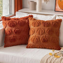 Axyaa Fall Pumpkin Plush Pillow Covers 45x45CM - Autumn Decorative Yellow Throw Case