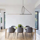 Axyaa LED Pendant Light Black Strip for Dining Room - Kitchen Island Hanging Lamp.