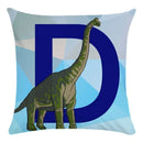 Axyaa Blue Letter Animal Print Pillowcase - Super Soft Peach Skin - Fashion Cushion Cover