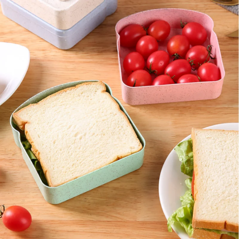 Axyaa Toast Bento Box: Reusable Sandwich Bread Storage for Office, School, Picnics