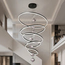 Axyaa Modern Stair Chandelier Pendant Light for Living Room - LED Indoor Ceiling Lamp