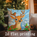 Axyaa Christmas Animal Pattern Pillow Covers for Sofa, Bedroom, Car - Rectangular Cushion