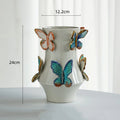 Axyaa Porcelain Butterfly Vase Relief - Handmade Flower Arrangement Accessories