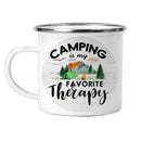 Axyaa Mountain Handle Camping Mug - Adventure Begin Enamel Cup for Camper Lovers