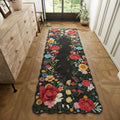 Axyaa Fashion Flower Rug: Washable Soft Bedroom Mat for Luxury Home Decoration