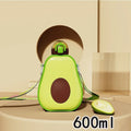 Axyaa Avocado Straw Water Bottle - Cute Creative Design for Kids Outdoor Sports