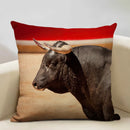 Axyaa Spain Bullfight Cushion Cover 45x45CM Linen Pillowcase