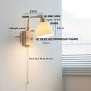 Axyaa Walnut Brass LED Wall Sconce Nordic Modern Bedside Lamp Rotatable Stair Light
