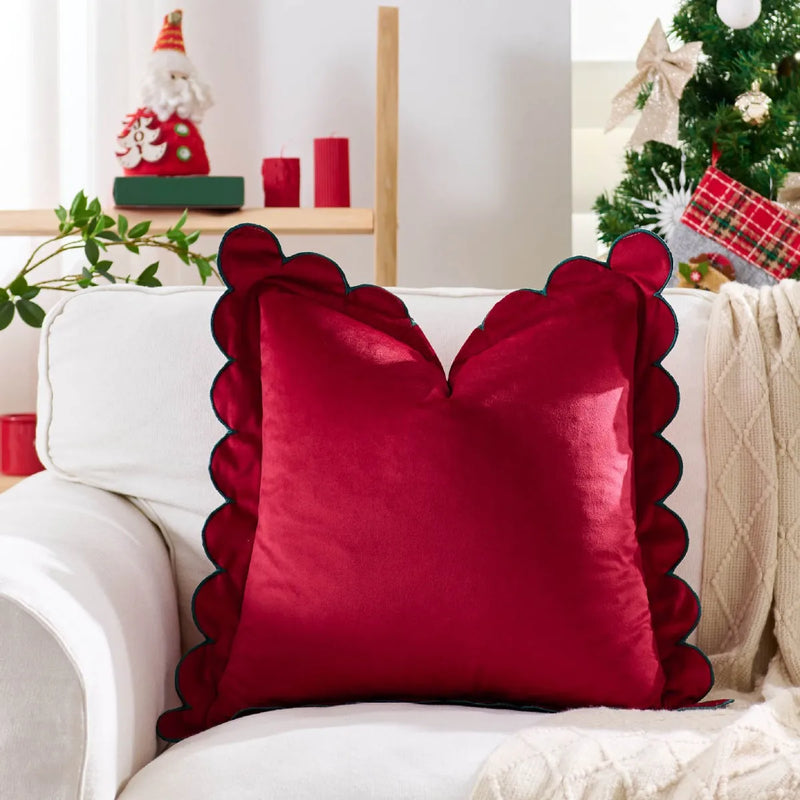 Axyaa Christmas Deer Star Pillow Cover - Cozy Soft Plush Striped 45x45cm