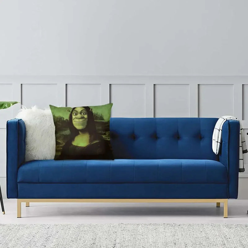 Axyaa Soft Polyester Mona Lisa Pillowcase: Decorative Sofa Cushion Cover