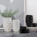 Axyaa Black Ceramic Vase Sea Cucumber Pineapple Flower Irregular Home Decor