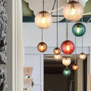 Axyaa Water Pattern Glass Ball Pendant Light for Bedroom and Living Room