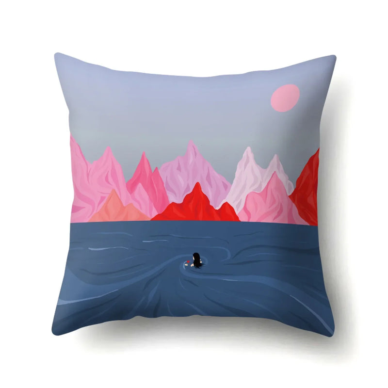 Axyaa Cartoon Abstract Scene Cushion Cover 45x45cm