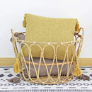 Axyaa Linen Super Soft Pillow Cover 45x45cm Yellow Decorative for Living Room