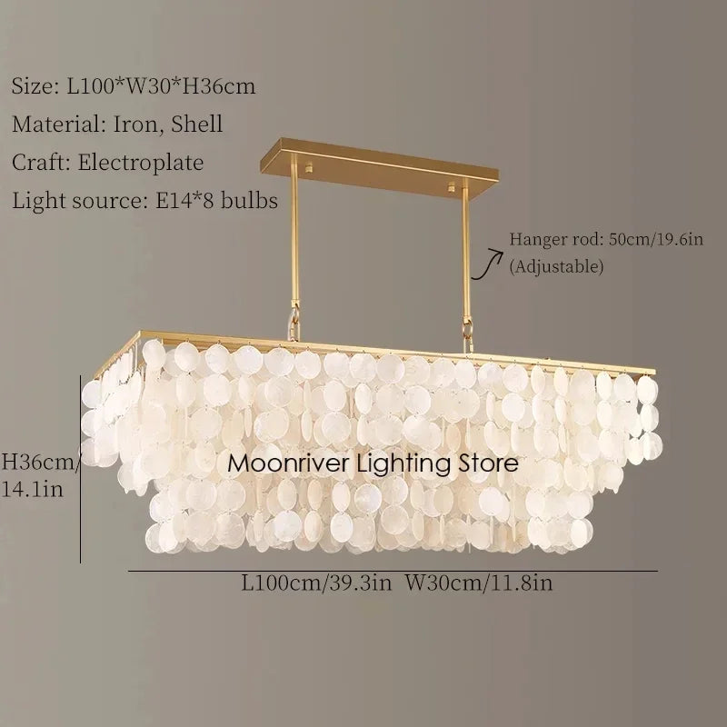 Axyaa Shell Pendant Chandelier: Modern, Cozy Lighting for Home, Hotel, and Shop
