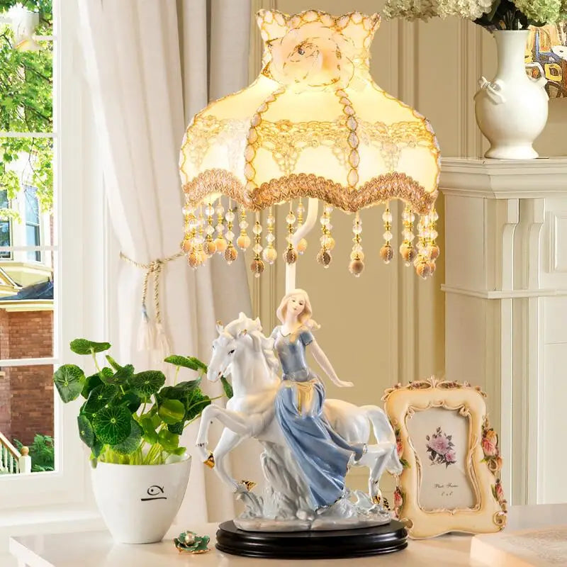 Axyaa Castle Princess Bedroom Table Lamp with Remote Control