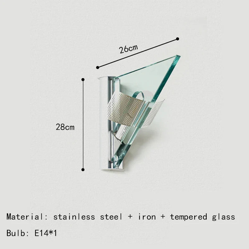 Axyaa Clear Glass Wall Lamp: Stylish E14 Bulb for Office, Hotel, Bedroom