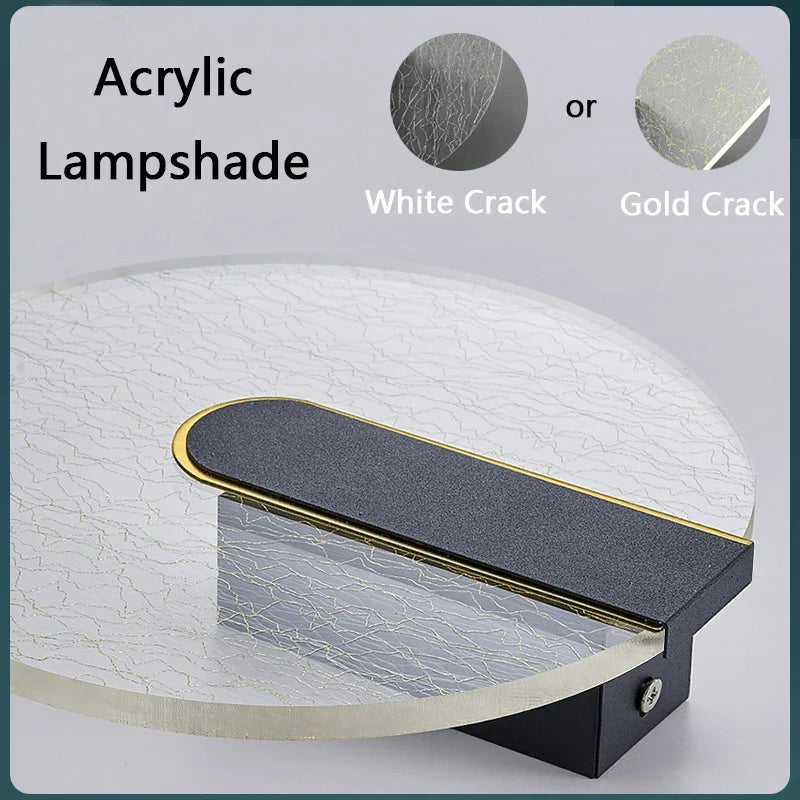 Axya Luxury LED Wall Sconce Light with Creative Crack Design and Acrylic Lampshade