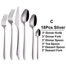 Axyaa 21-Piece Sliver Stainless Steel Cutlery Set - Elegant Tableware Dinner Set